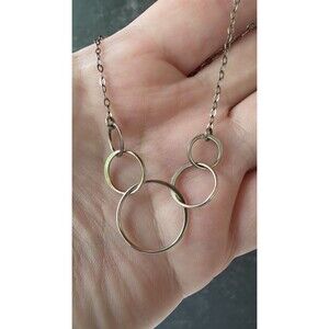 Efytal Signed 925 Sterling Silver Interlocking Circles Pendant Necklace